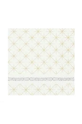 DUNI szalvéta   40x40cm   SOFT Glitter White Csillámló fehér   6 x 60 db/karton