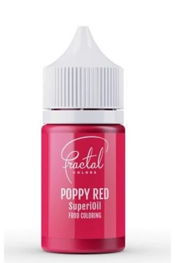 Olaj alapú élelmiszer színezék: mákvirág vörös / Poppy red,  FRACTAL,  30 gr.