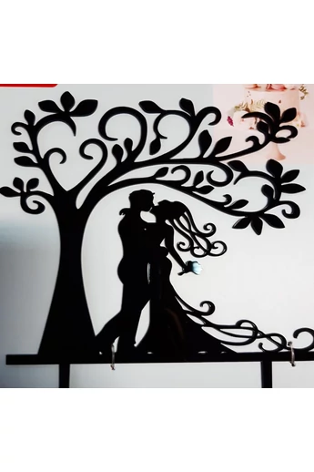 Tortadísz műanyag sziluett beszúró " Életfa" fekete 15 cm. Tortadísz műanyag sziluett beszúró " Életfa" fekete 15 cm.