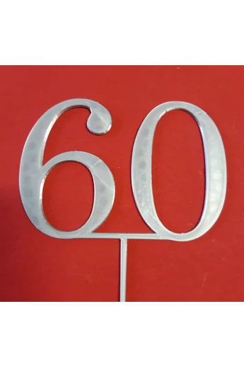 Tortadísz beszúró "60" ezüst
