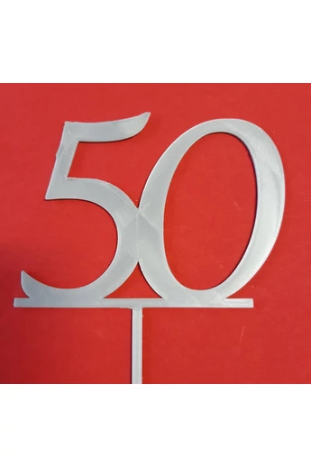 Tortadísz beszúró szám "50" ezüst Tortadísz beszúró szám "50" ezüst