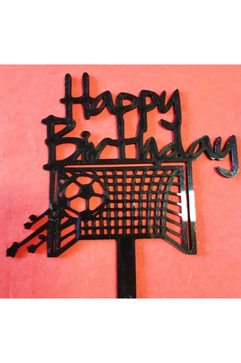 Tortadísz, beszúró, "Happy Birthday!" focikapu+labda, műanyag, 130x90+50 mm. Tortadísz, beszúró, "Happy Birthday!" focikapu+labda, műanyag, 130x90+50 mm.