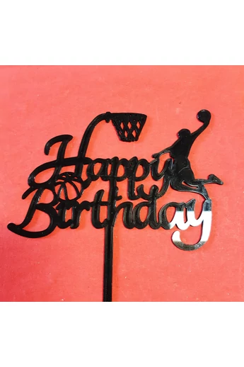 Tortadísz, beszúró, "Happy Birthday!" kosárlabdázó, műanyag, 140x90+60 mm. Tortadísz, beszúró, "Happy Birthday!" kosárlabdázó, műanyag, 140x90+60 mm.