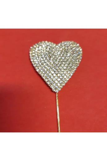 Strasszköves beszúró tömör szív ezüst és arany 4 x 4,5 cm 11,5 cm szár Strasszköves beszúró tömör szív ezüst és arany 4 x 4,5 cm 11,5 cm szár