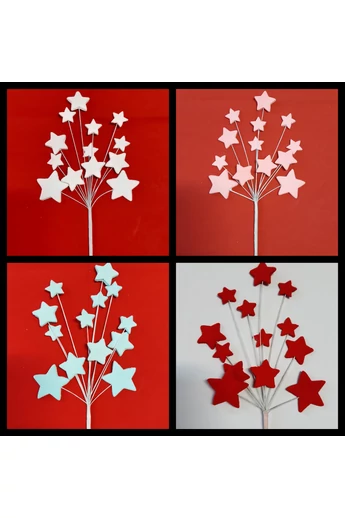 Cukorcsillag beszúró 12,5 x 25 cm fém száron vegyes szinben 12 db / dob Cukorcsillag beszúró 12,5 x 25 cm fém száron vegyes szinben 12 db / dob
