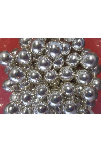 Díszítőcukor óriás roppanós töltött gabonagolyó ezüst metál 10 db/csomag