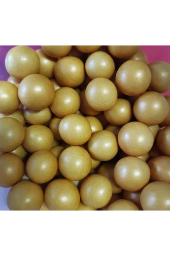 Díszítőcukor óriás roppanós töltött gabonagolyó szatén arany 10db./csg.