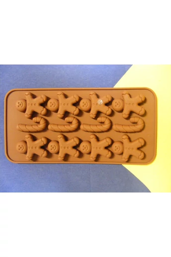 Bonbon forma szilikon Karácsonyi Gyömbérfiú bot 12 db