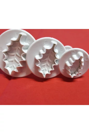 Marcipán fondant kiszúró/kinyomó magyal levél rugós 3 db-os kicsi Marcipán fondant kiszúró/kinyomó magyal levél rugós 3 db-os kicsi
