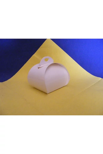 Díszdoboz      nyomdázott      5x5x5 cm ívelt füles ajándék doboz FEHÉR