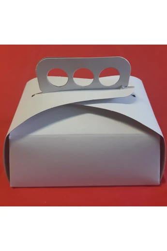 Díszdoboz, ívelt, fehér  12x19x8 cm.