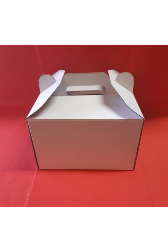 Süteményes doboz  esküvői, füles , fehér        19x19x12cm Süteményes doboz  esküvői, füles , fehér        19x19x12cm