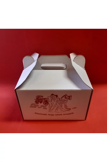 Süteményes doboz, esküvői, füles,   19x19x12cm      BORDÓ HINTÓS Süteményes doboz, esküvői, füles,   19x19x12cm      BORDÓ HINTÓS