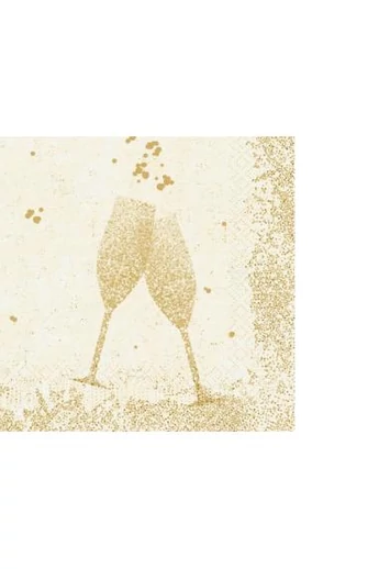 3-rétegű szalvéta 33x33cm  CELEBRATE CREAM/ÜNNEPI KOCCINTÁS PEZSGŐ 50db/cs