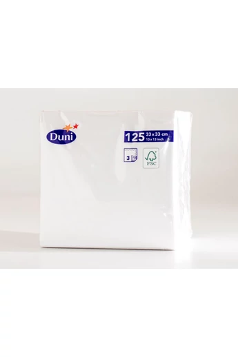 3-rétegű szalvéta 33 x 33 cm fehér 125 db/cs