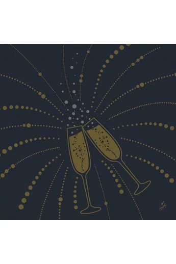 DUNI szalvéta 40x40cm SOFT FESTIVE CHEERS /Ünnepi koccintás/BLACK 6 x 60 db/karton