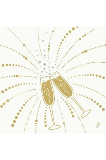 DUNI szalvéta 40x40cm SOFT FESTIVE CHEERS /Ünnepi koccintás/WHITE 6 x 60 db/karton