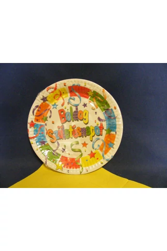 PARTI Papír tányér 23 cm BOLDOG SZÜLETÉSNAPOT 3.  6 db/cs PARTI Papír tányér 23 cm BOLDOG SZÜLETÉSNAPOT 3.  6 db/cs