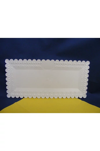 Tortatálca fehér téglalap 17x36,0 cm       muanyag    096/3 Tortatálca fehér téglalap 17x36,0 cm       muanyag    096/3