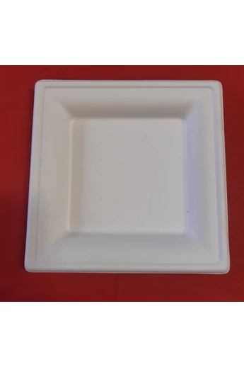 Papírtányér, szögletes lapostányér , /cukornád/  20x20 cm.  10x50db./# Papírtányér, szögletes lapostányér , /cukornád/  20x20 cm.  10x50db./#