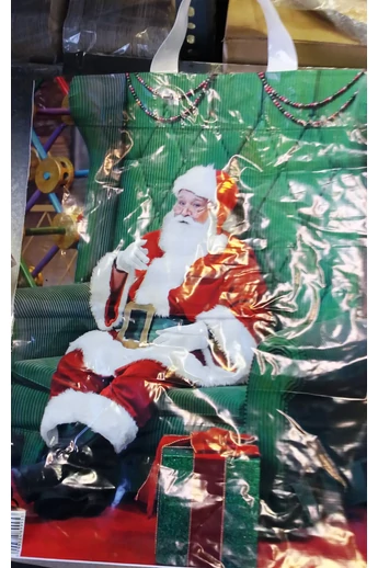 Reklámtáska szalagfüles KARÁCSONYI 38 x 45 cm