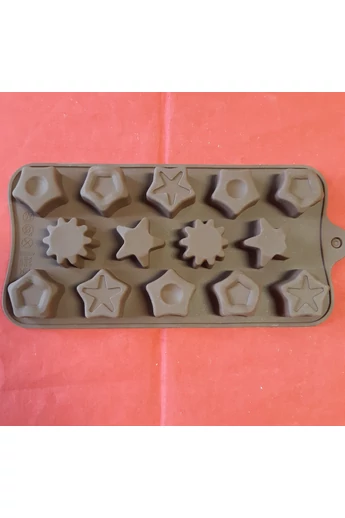 Szilikon bonbon forma, ötszög, csillag, 14 db-os