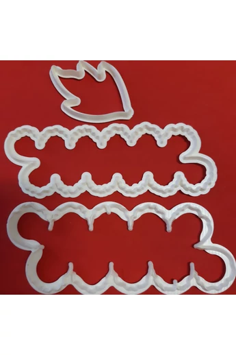 Műanyag kiszúrókészlet : pünkösdi rózsa levéllel,  3 db./csg.