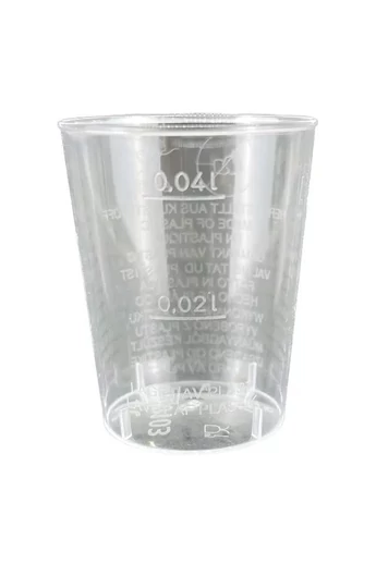 Pohár kemény műanyag 2-4cl talp nélküli RÖVIDES 50 db/cs