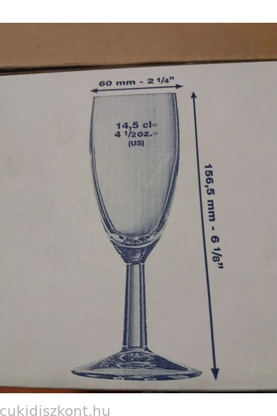 Pohár üveg    kehely   /pezsgos/FLOTE/145ml 6db/#