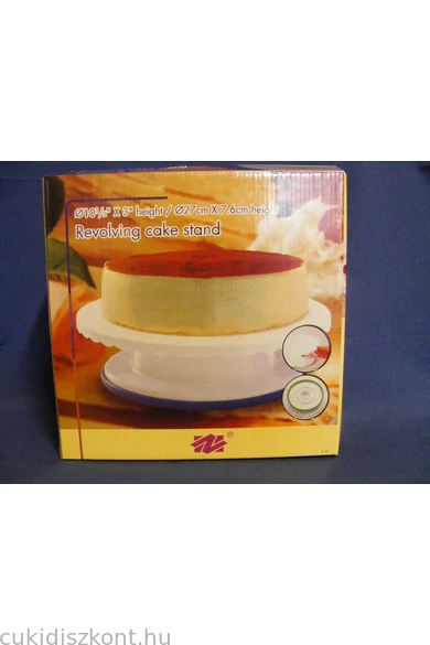 Forgatható     Tortaállvány      müanyag fehér  kerek 27 cm magasság 7,6 cm