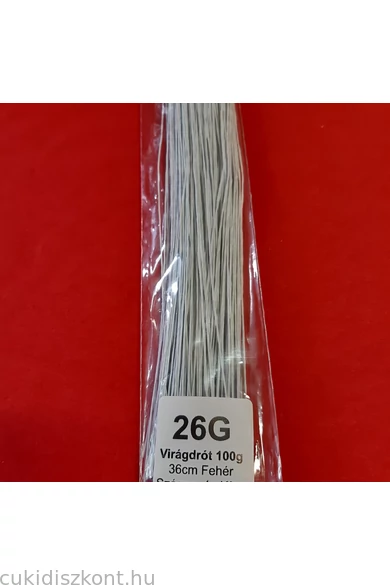 Wilton virág drót 50db/cs 36cm   B  26G FEHÉR W26F01