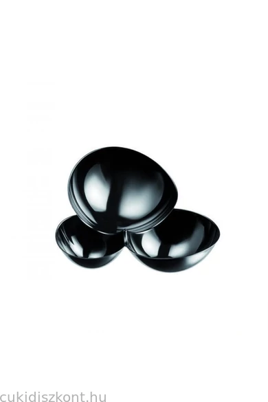 Desszertes kínáló tálka muanyag MOLECOLA  hármas félgömb 19 x 10 x 20 mm 100 ml PS fekete 25 db/cs