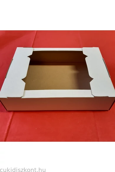 Süteményes doboz nyitott fedél nélkül 27 x 20 x 6 cm